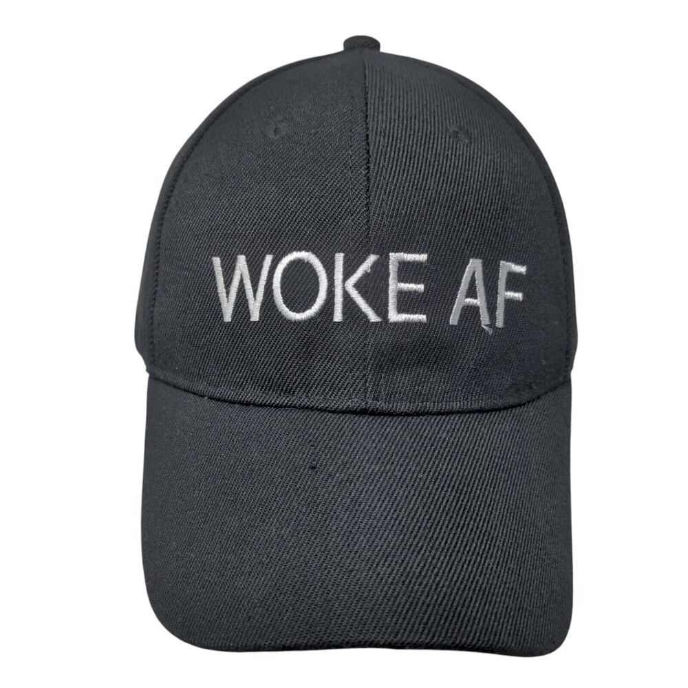 Woke AF Strapback Hat Black One Size Embroidered Charlotte Russe